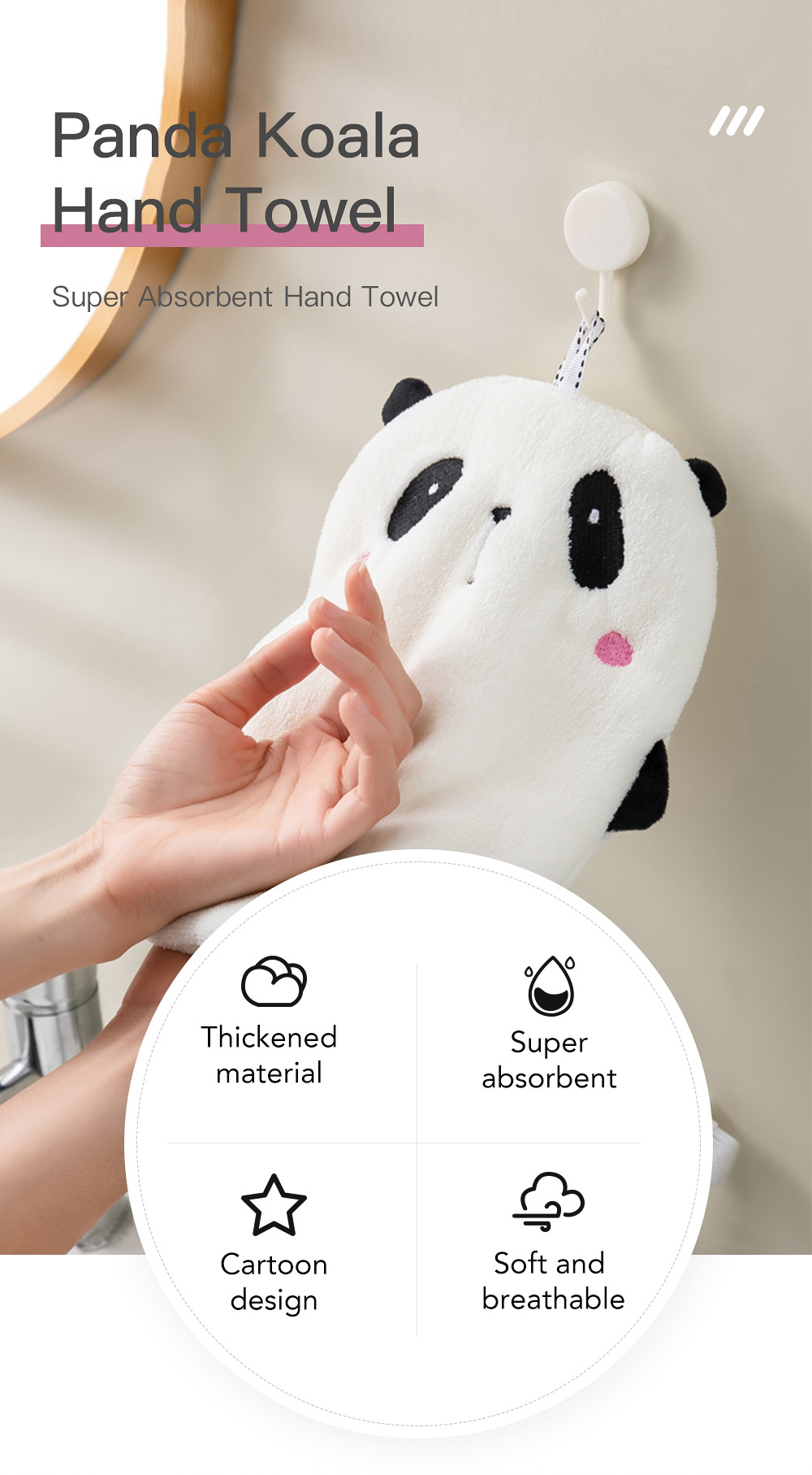 Panda Koala Hand Towel-1